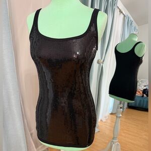 Armani Exchange Black Sequin Women's Tank Top